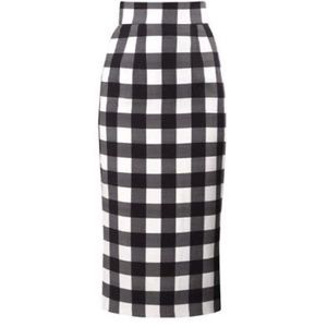 Dolce & Gabbana Vichy Gingham Pencil Skirt